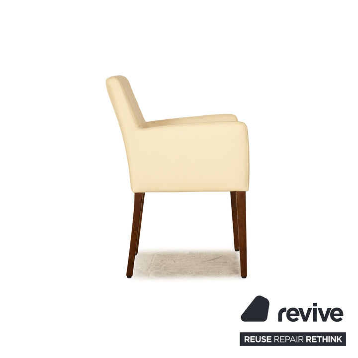 Lot de 6 chaises en cuir Christine Kröncke beige salle à manger