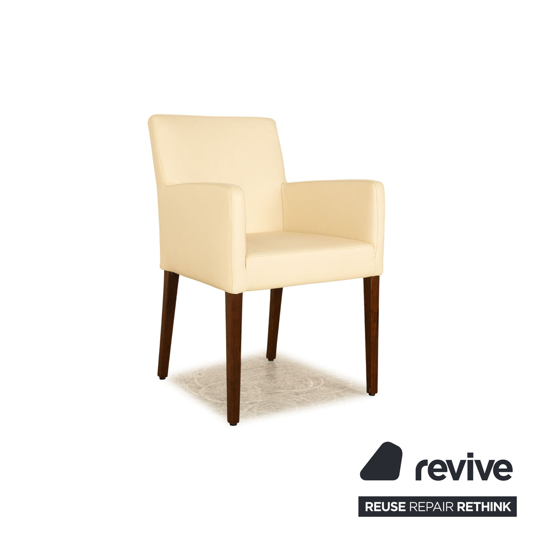 Lot de 6 chaises en cuir Christine Kröncke beige salle à manger