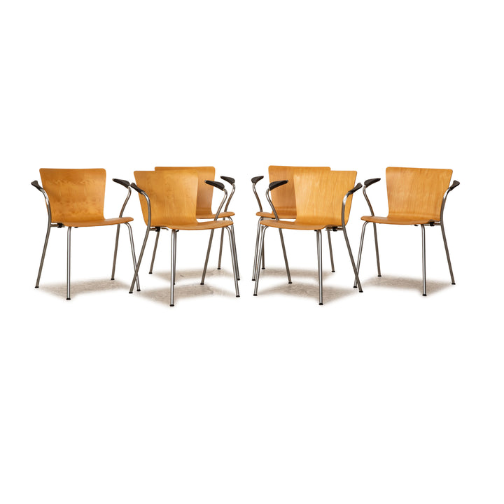 6er Garnitur Fritz Hansen VicoDuo Ahorn Stuhl Esszimmer Büro
