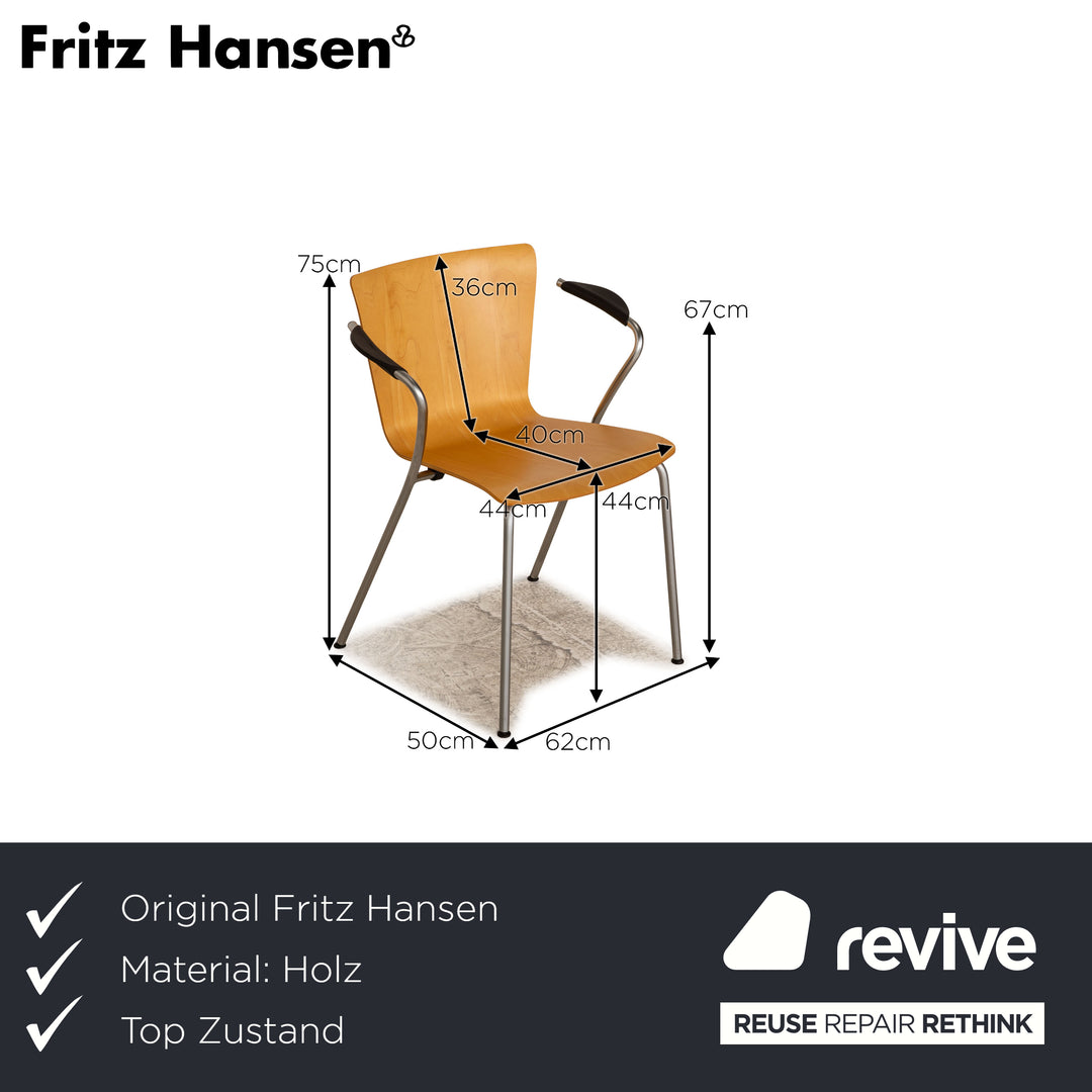 6er Garnitur Fritz Hansen VicoDuo Ahorn Stuhl Esszimmer Büro