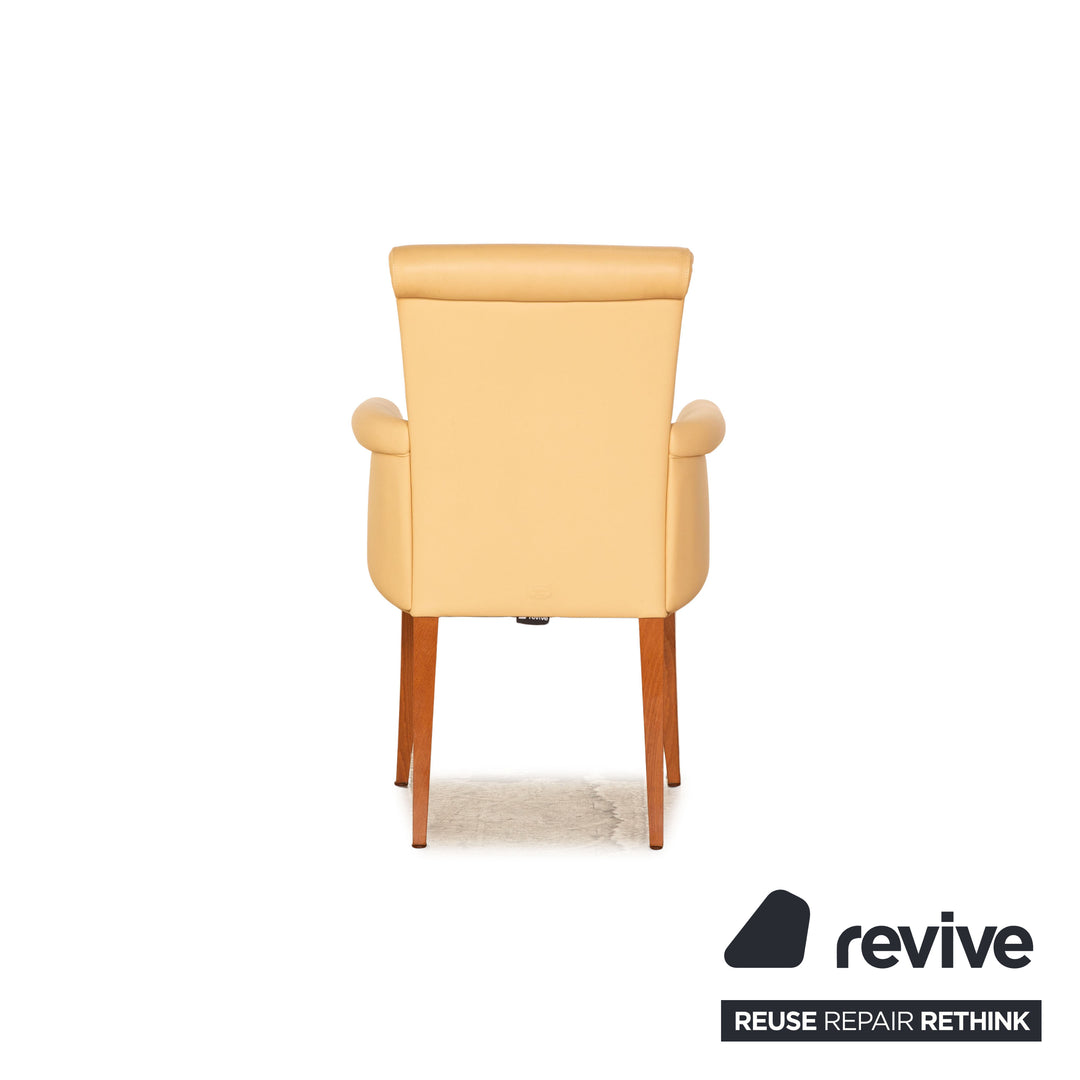 Set of 6 Poltrona Frau leather chairs beige