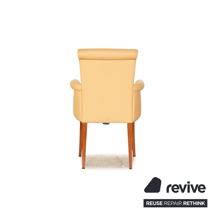 Set of 6 Poltrona Frau leather chairs beige