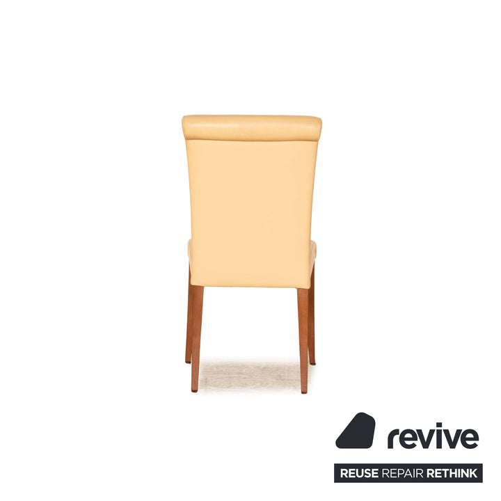 Set of 6 Poltrona Frau leather chairs beige