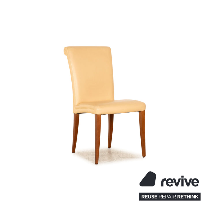 Set of 6 Poltrona Frau leather chairs beige