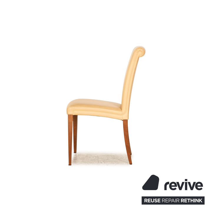 Set of 6 Poltrona Frau leather chairs beige