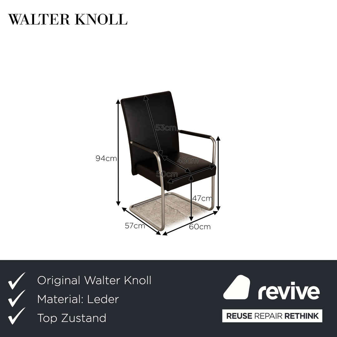 Lot de 6 chaises Walter Knoll Jason Lite noires salle à manger