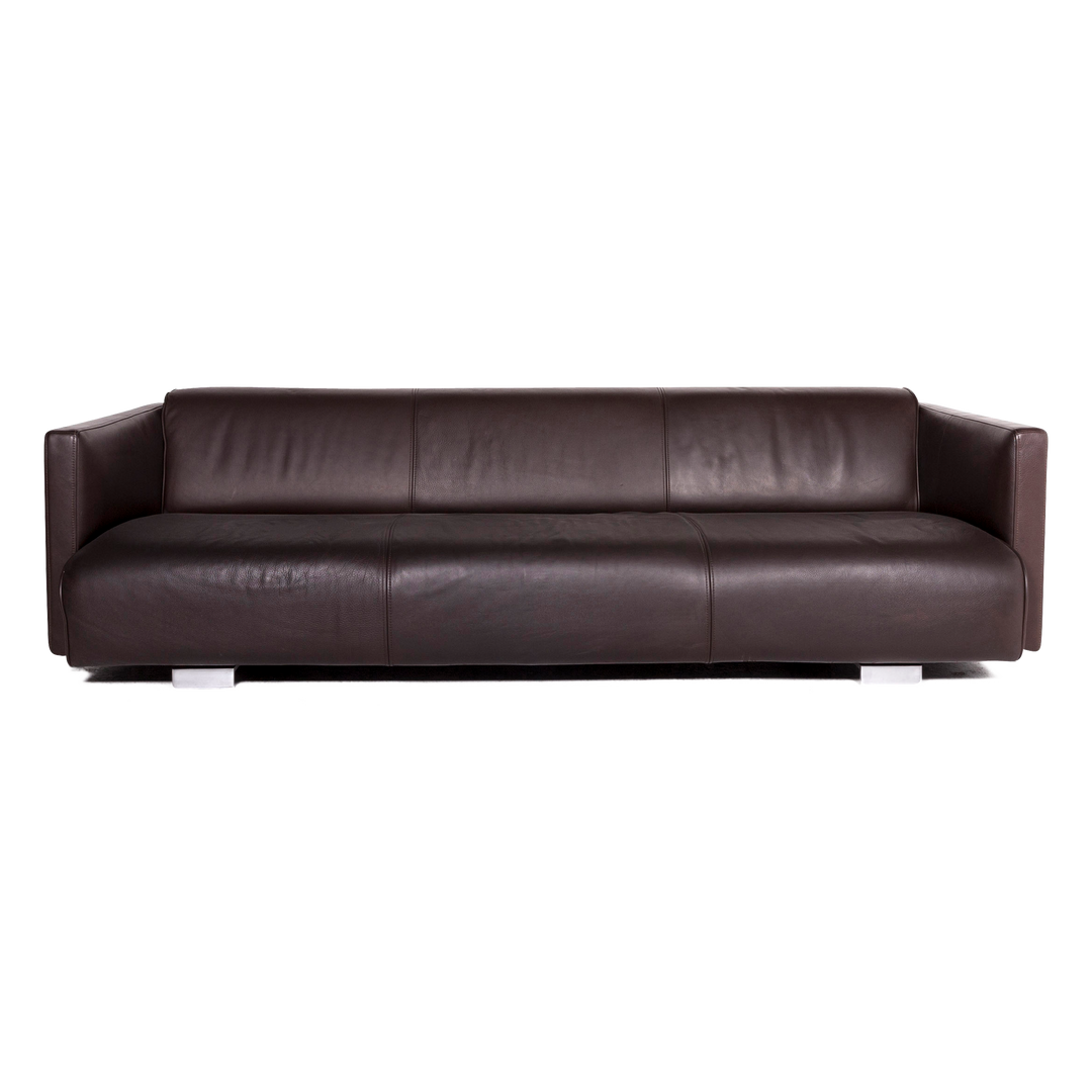 Rolf Benz 6300 designer leather sofa brown three-seater couch #8843