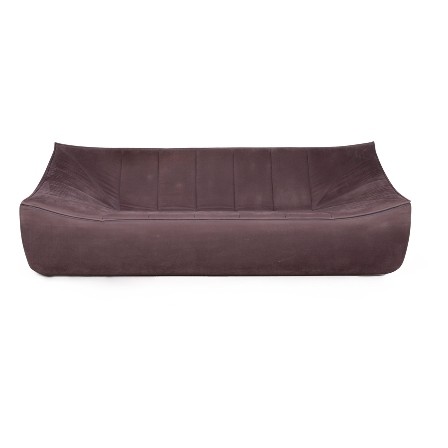 Cor Bahir designer fabric sofa brown by Jürgen Boner three-seater couch #7416