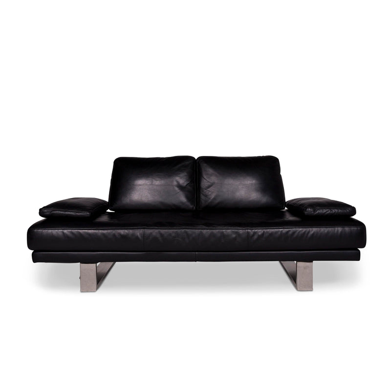 Rolf Benz 6600 Leder Sofa Schwarz Zweisitzer Couch 