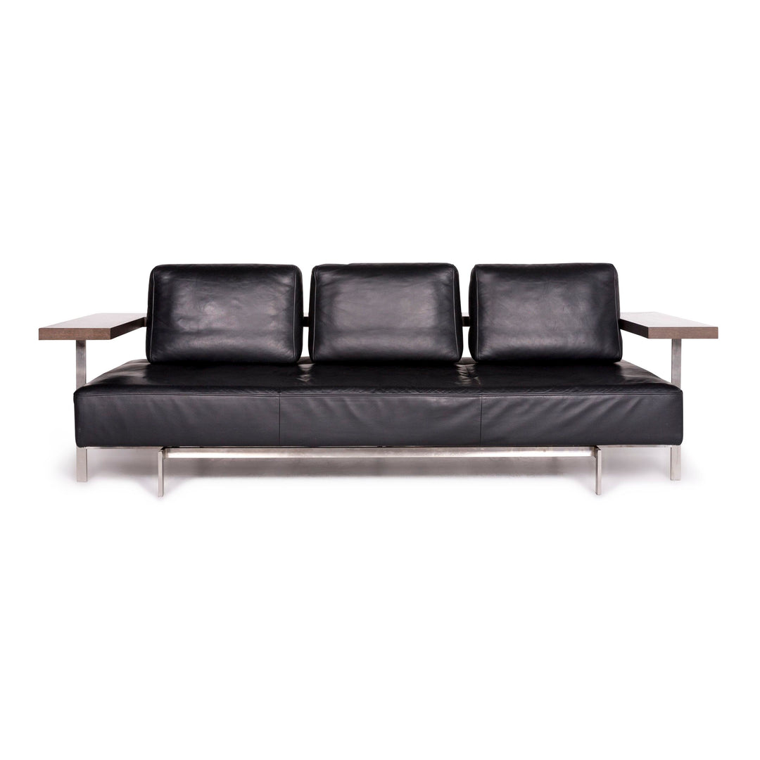 Rolf Benz Dono Leder Sofa Schwarz Dreisitzer Couch #9030