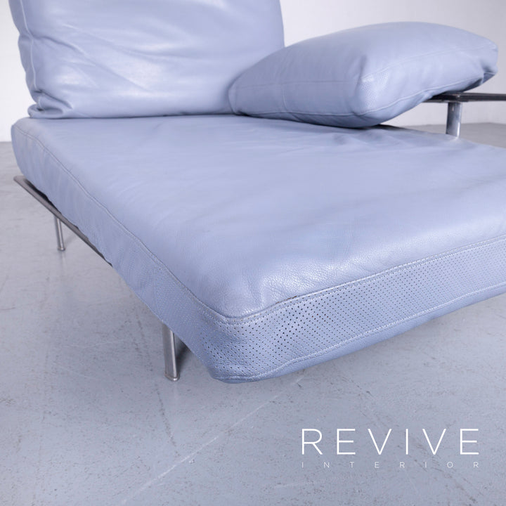 B&B Italia Diesis Designer Liege Recamiere Blau Leder Chaiselounge Couch Modern Echtleder #2973