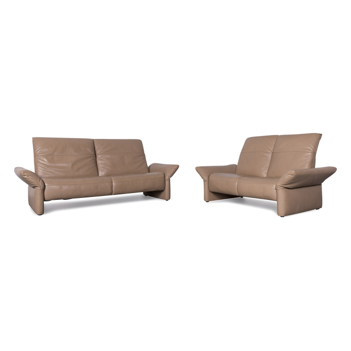 Koinor Elena Designer Leder Sofa Garnitur Beige Echtleder Zweisitzer Dreisitzer Couch #6825