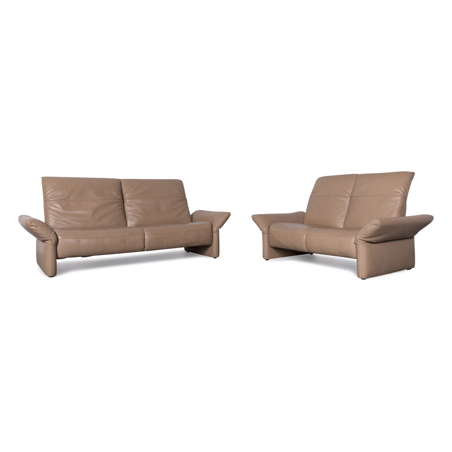 Koinor Elena Designer Leder Sofa Garnitur Beige Echtleder Zweisitzer Dreisitzer Couch #6825