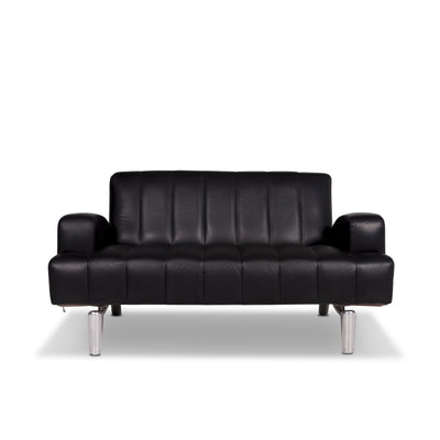 Leolux Wizard Leder Sofa Schwarz Zweisitzer Couch #10249