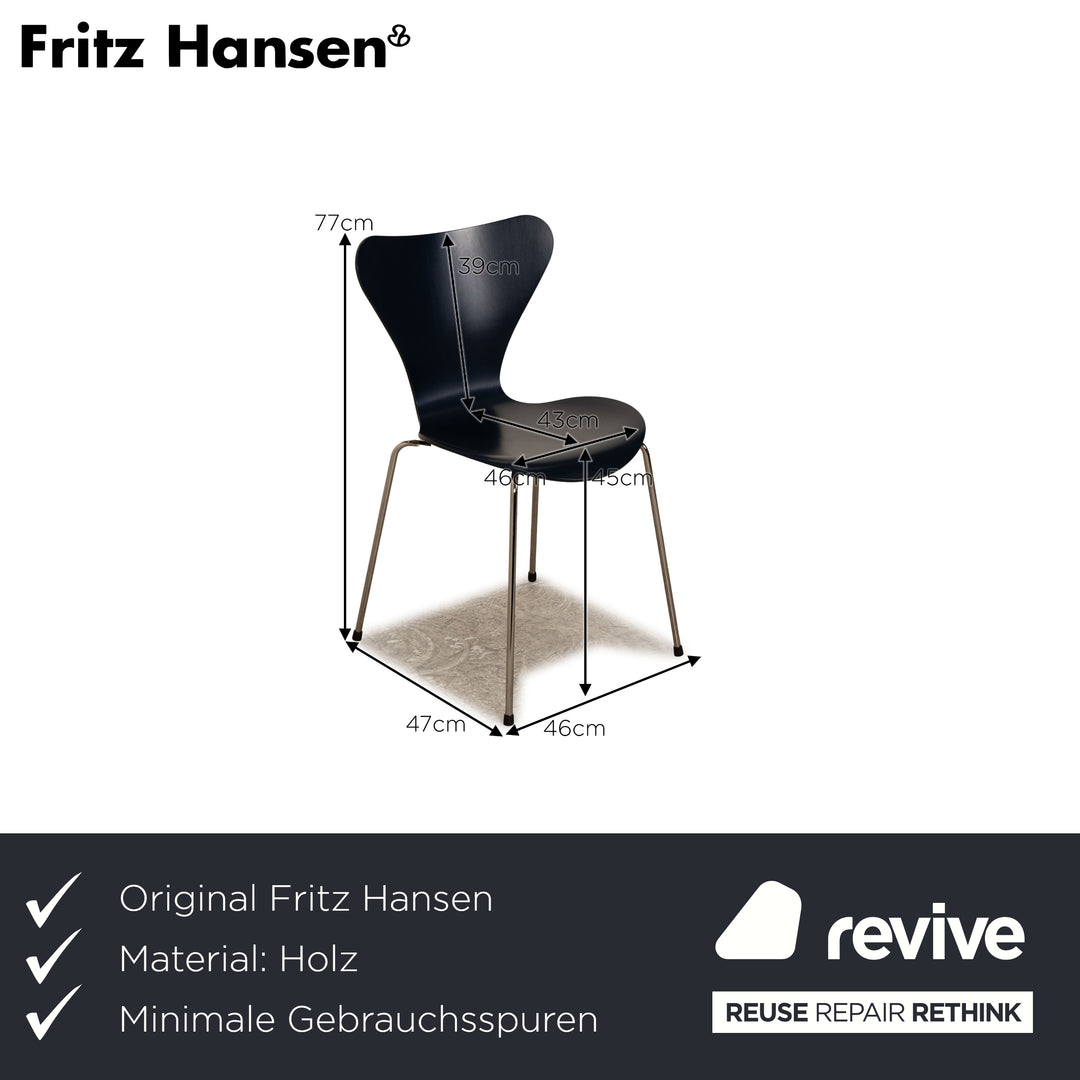 8er Fritz Hansen Serie 7 Holz Stuhl Weiß Blau Hellgrau Türkis