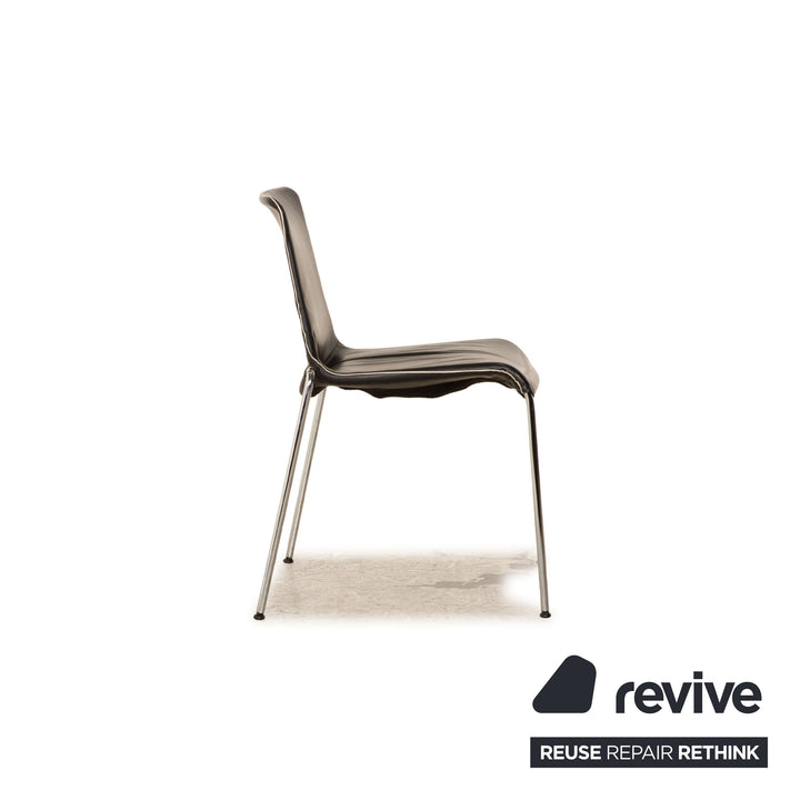Lot de 8 chaises Walter Knoll Liz en cuir noir