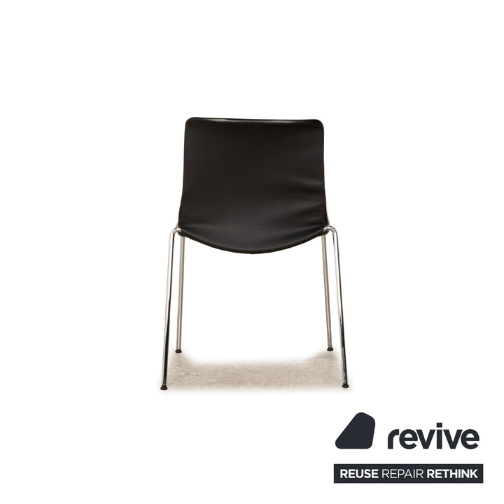 Lot de 8 chaises Walter Knoll Liz en cuir noir