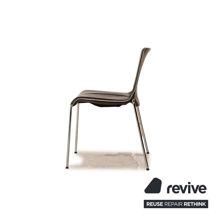 Lot de 8 chaises Walter Knoll Liz en cuir noir