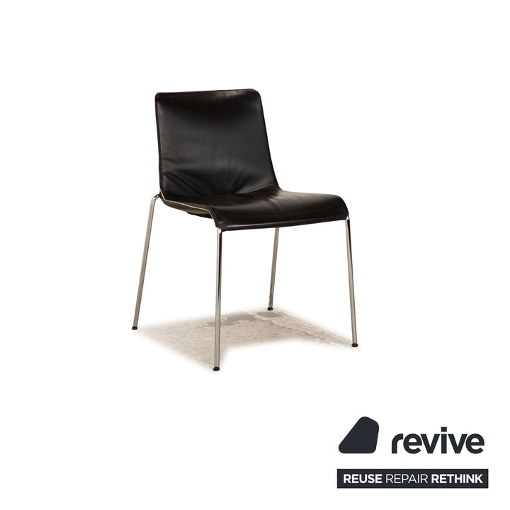 Lot de 8 chaises Walter Knoll Liz en cuir noir