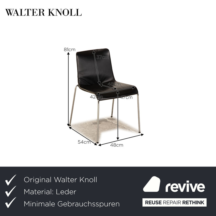 Lot de 8 chaises Walter Knoll Liz en cuir noir