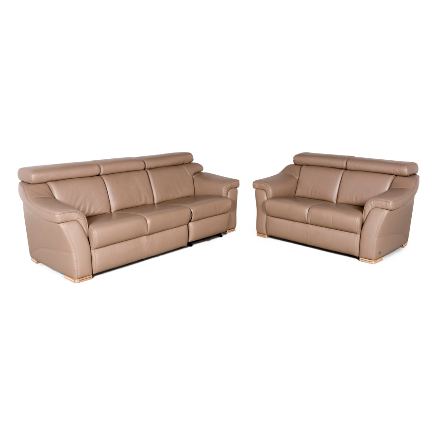 Himolla designer leather sofa set brown genuine leather two-seater three-seater couch #8096