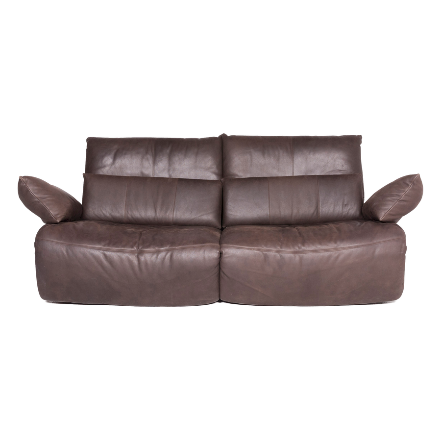 Koinor Easy Designer Leather Sofa Brown Genuine Leather Three Seater Couch #8673