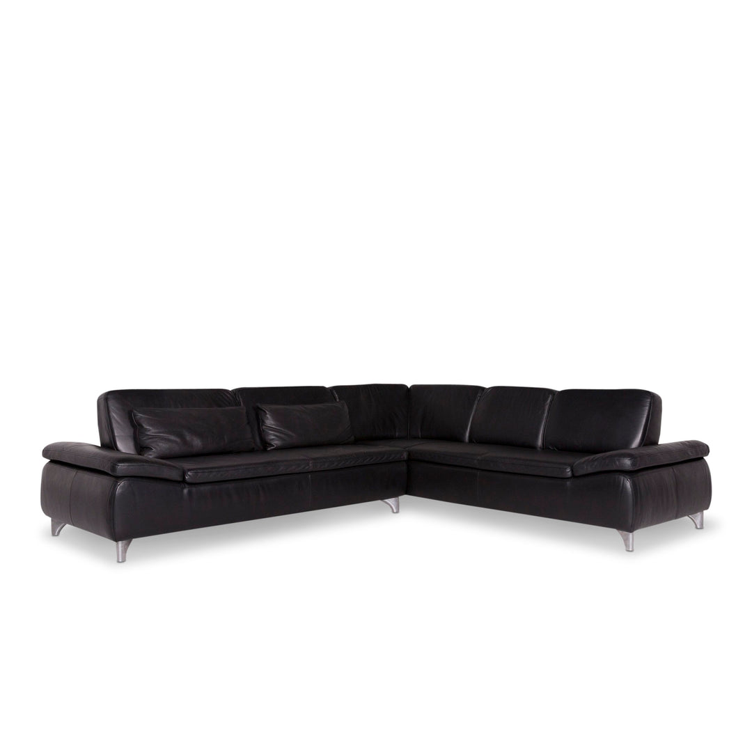 Musterring Leder Ecksofa Schwarz Sofa Couch #9869
