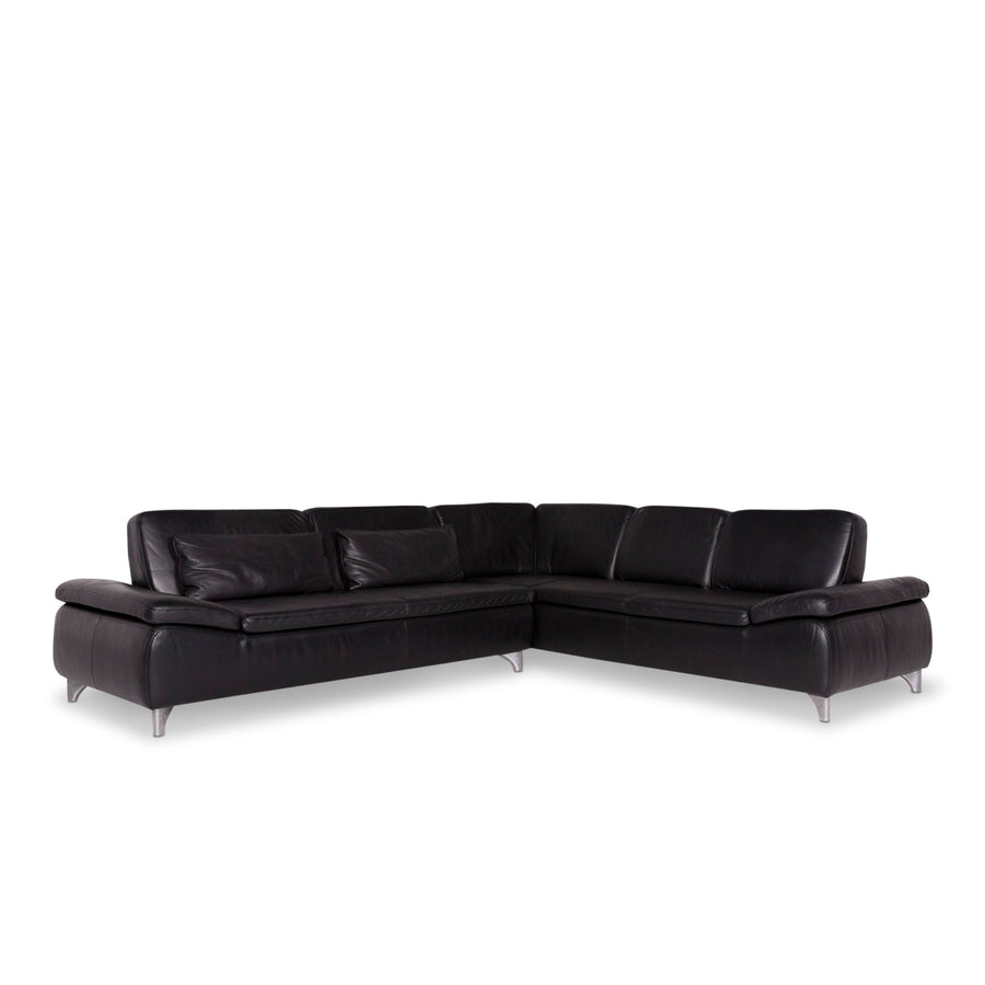 Musterring Leder Ecksofa Schwarz Sofa Couch #9869