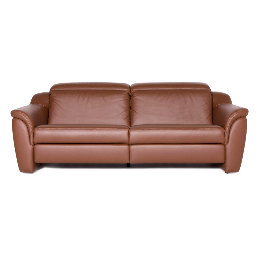 Himolla designer leather sofa brown genuine leather three-seater couch #8705
