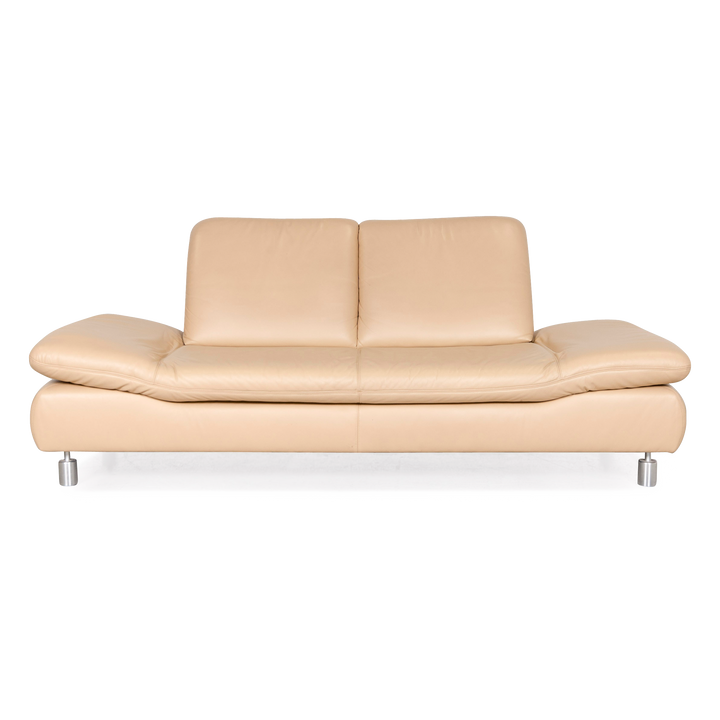 Koinor Rivoli Leder Sofa Beige Echtleder Zweisitzer Couch #7645