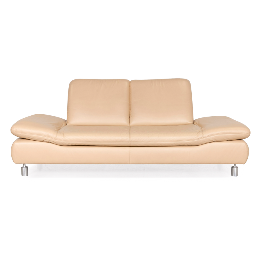 Koinor Rivoli Leder Sofa Beige Echtleder Zweisitzer Couch #7645