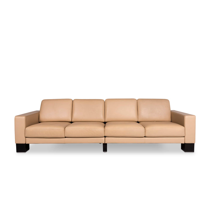 Rolf Benz Ego leather sofa beige four-seater couch #9714