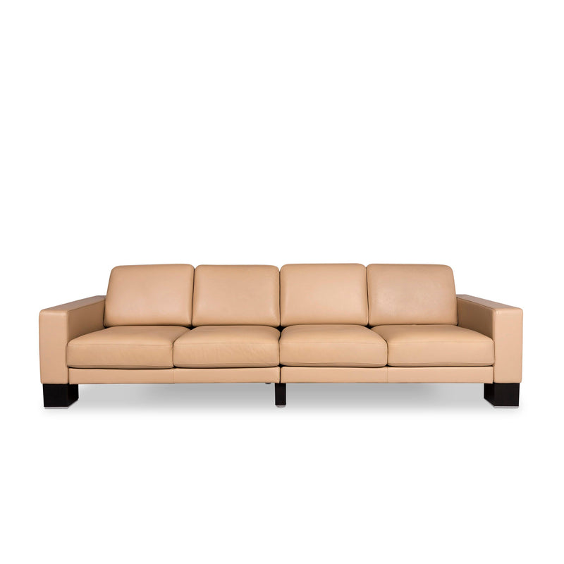 Rolf Benz Ego Leder Sofa Beige Viersitzer Couch 