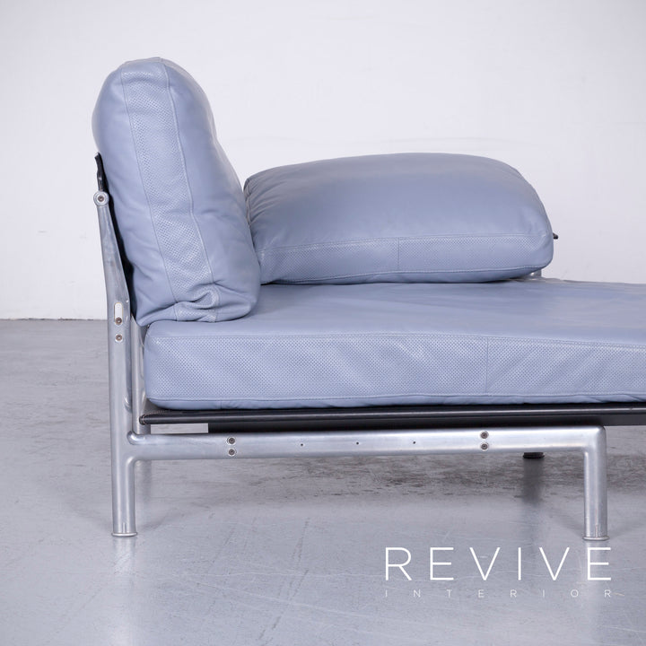 B&B Italia Diesis Designer Liege Recamiere Blau Leder Chaiselounge Couch Modern Echtleder #2973