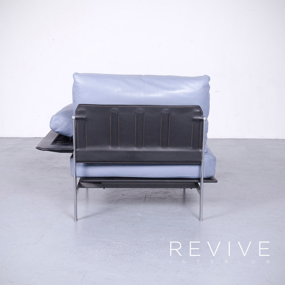B&B Italia Diesis Designer Liege Recamiere Blau Leder Chaiselounge Couch Modern Echtleder #2973