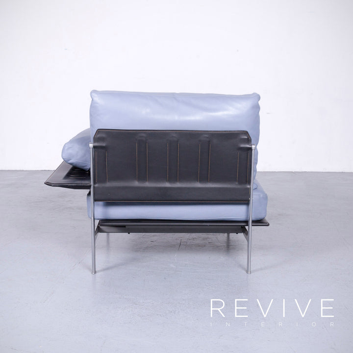 B&B Italia Diesis Designer Liege Recamiere Blau Leder Chaiselounge Couch Modern Echtleder #2973