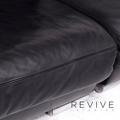 Artanova Medea Leder Ecksofa Schwarz Echtleder Sofa Couch #8704