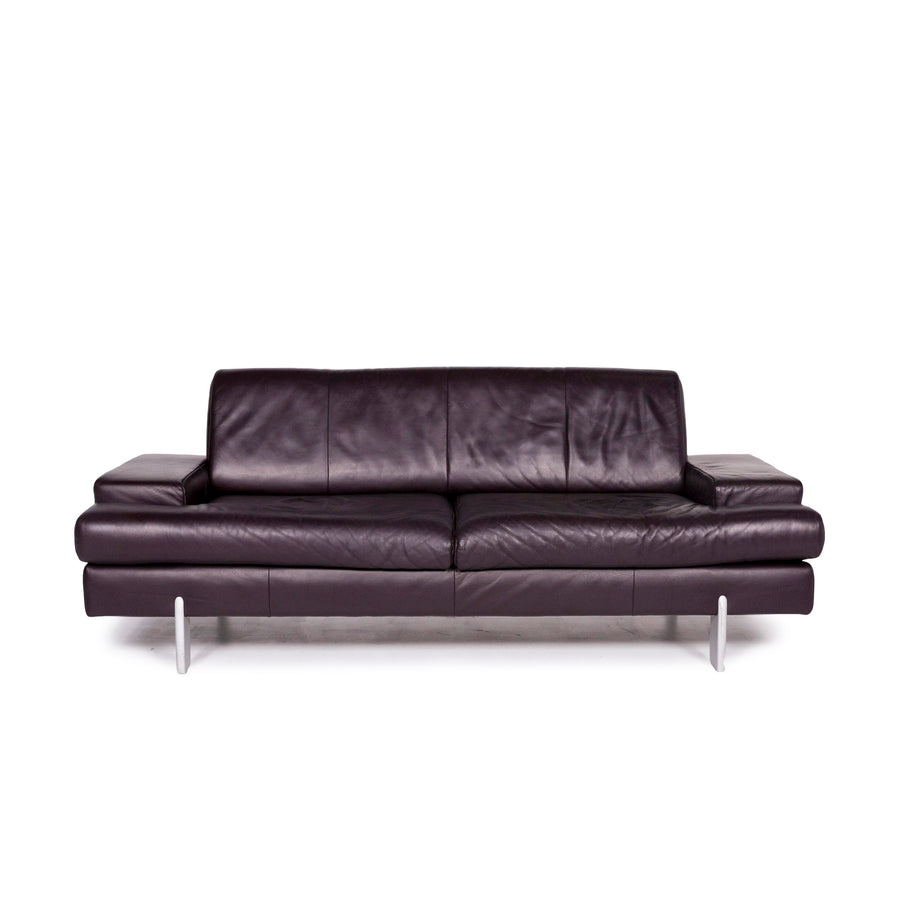 BMP Rolf Benz Leder Sofa Aubergine Dreisitzer Couch #11193