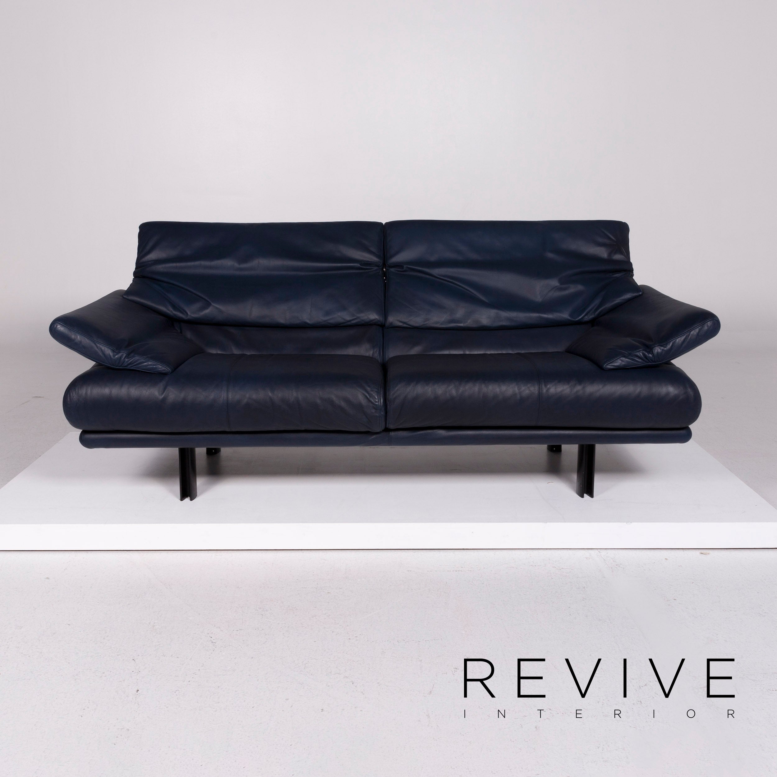 B&B Italia Dreisitzer Alanda Blau Leder - 2. Hand - Revive.de