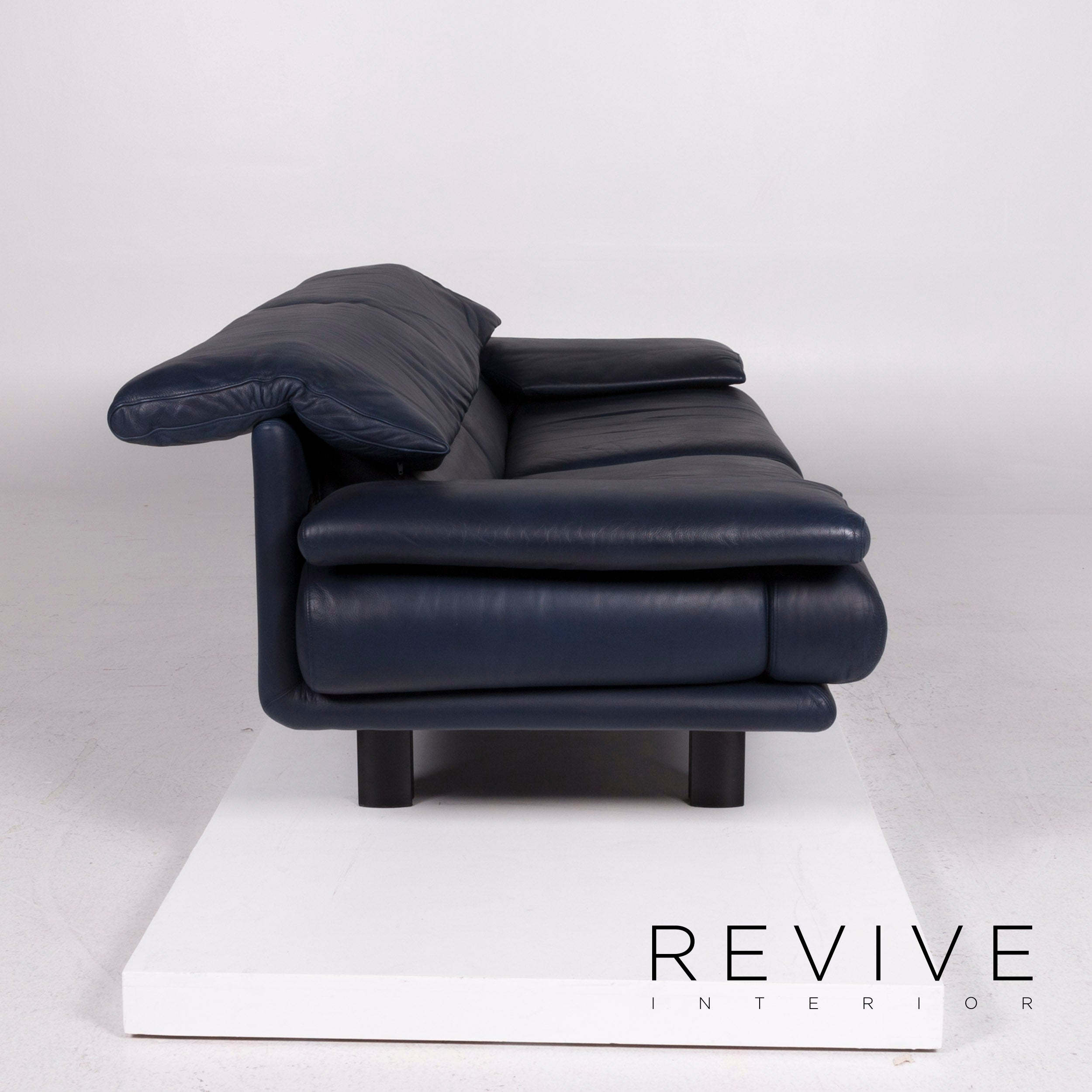 B&B Italia Dreisitzer Alanda Blau Leder - 2. Hand - Revive.de