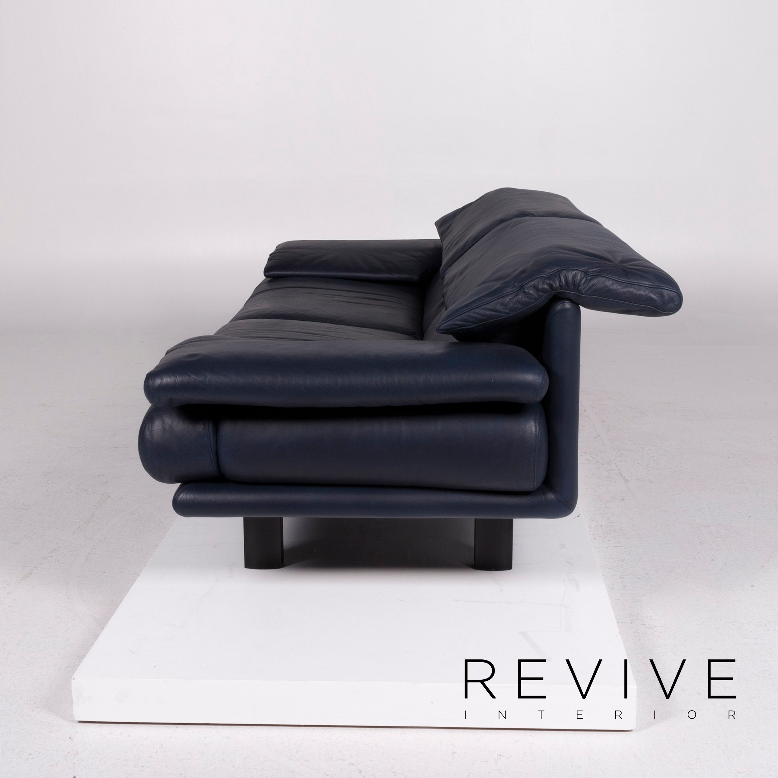 B&B Italia Dreisitzer Alanda Blau Leder - 2. Hand - Revive.de