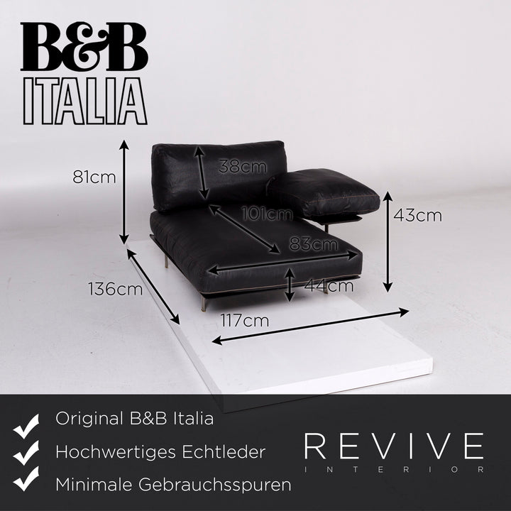 B&B Italia Leder Liege Schwarz Relaxliege #10863