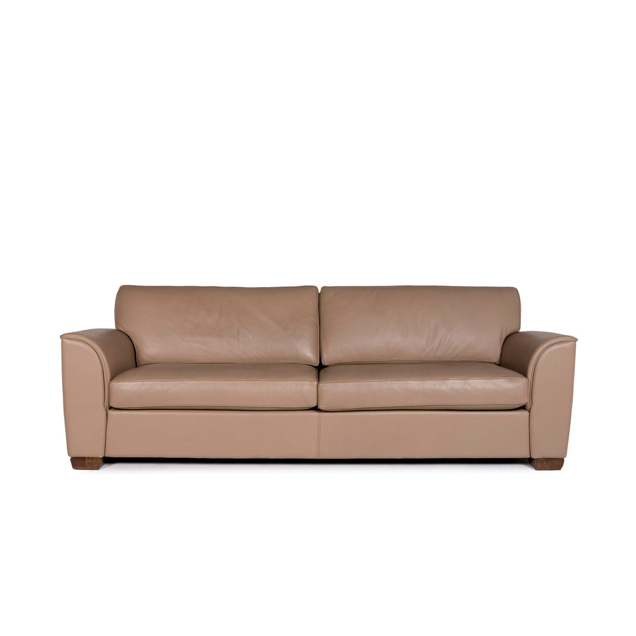 Bench Luana Leder Sofa Braun Cappuccino Dreisitzer Couch #11318