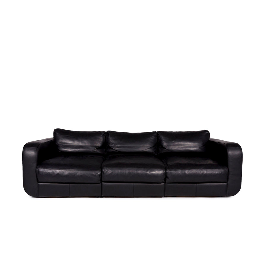 BoConcept Largo Leder Sofa Schwarz Dreisitzer Funktion Couch #10559