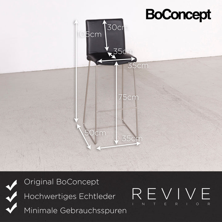 Bo Concept Leder Stuhl Schwarz Echtleder Barhocker Sessel #7971