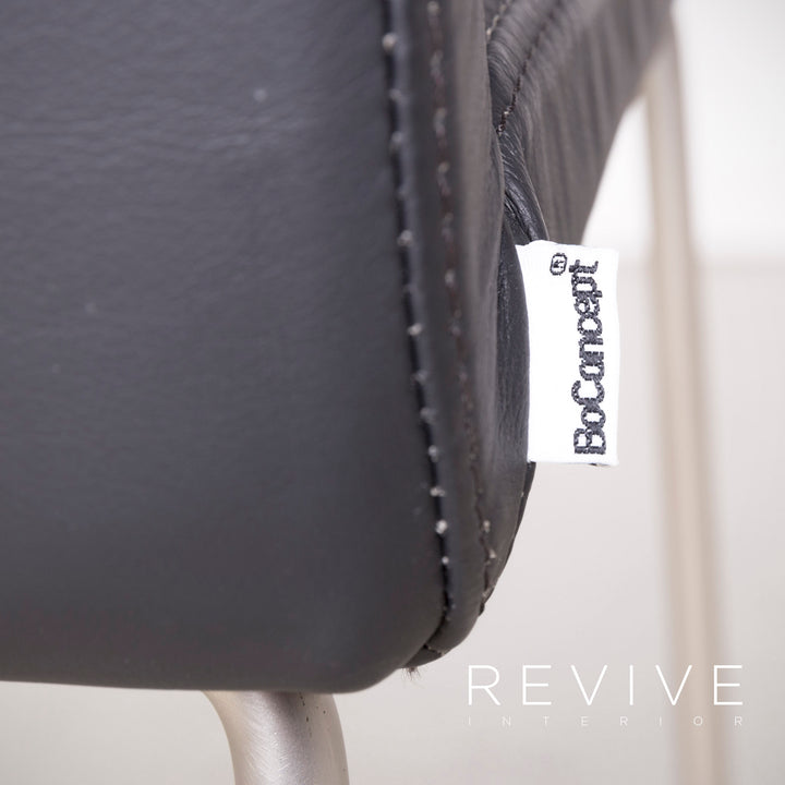 Bo Concept Leather Chair Set Black Genuine Leather Bar Stool Armchair #8084