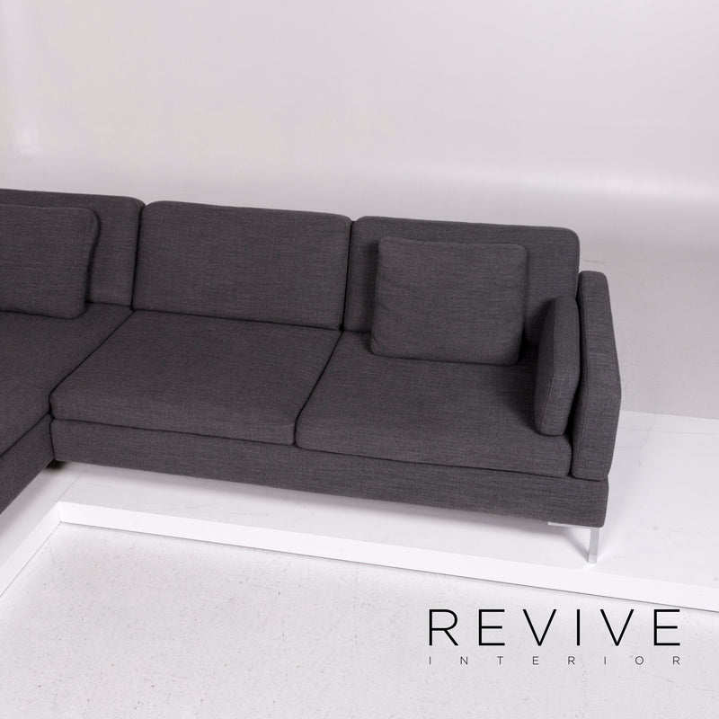 Brühl & Sippold Alba Stoff Ecksofa Grau Funktion Sofa Couch 