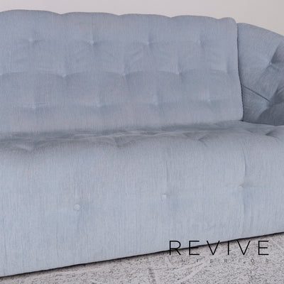 Brühl & Sippold Stoff Sofa Eisblau Graublau Zweisitzer Couch #9782
