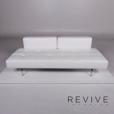Brühl & Sippold Jerry Leder Sofa Weiß Dreisitzer Funktion Relaxfunktion Couch #10923