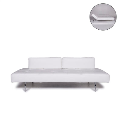 Brühl & Sippold Jerry Leder Sofa Weiß Dreisitzer Funktion Relaxfunktion Couch #10923